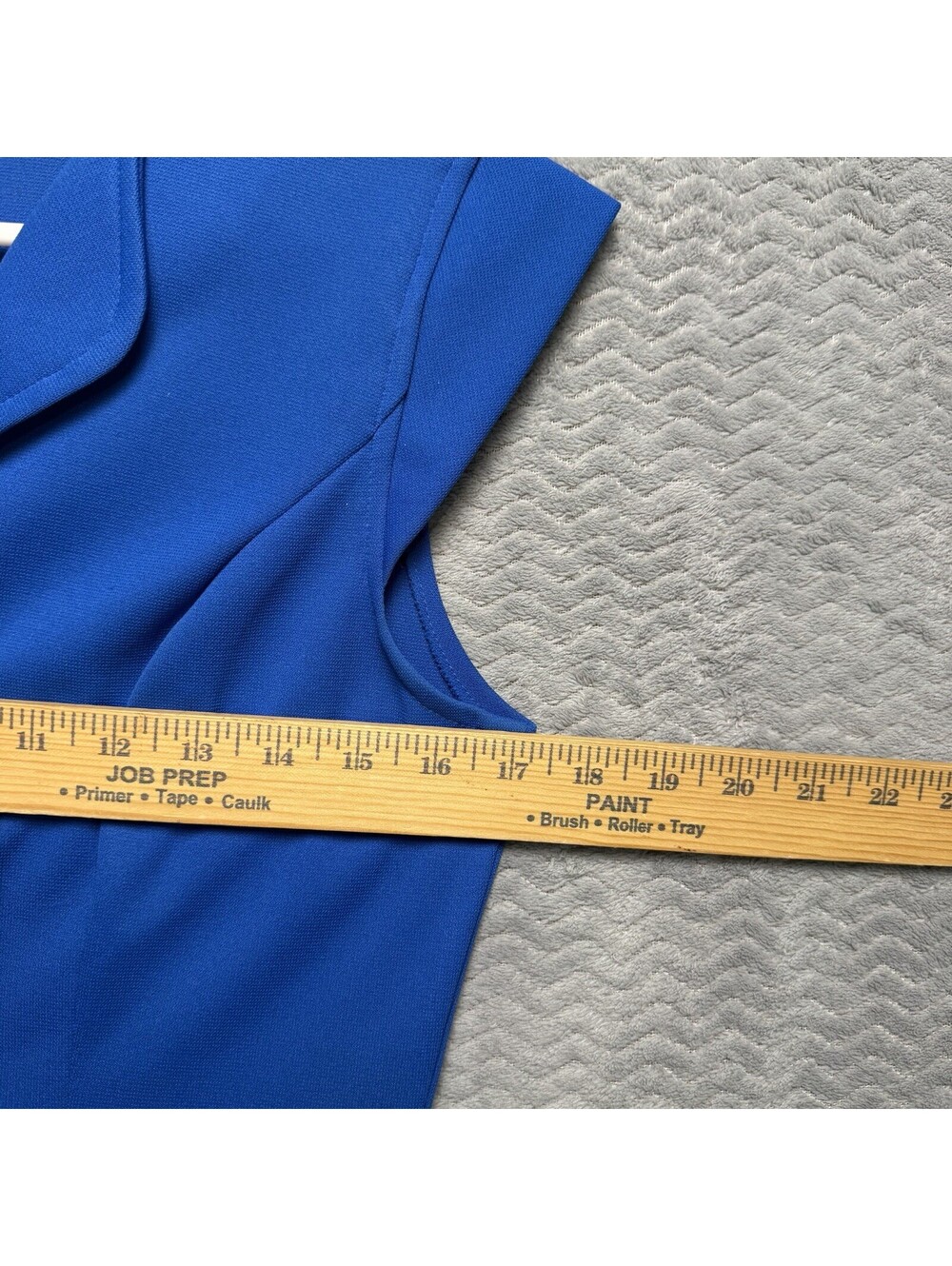 Vintage Dress 1960s 1970s Royal Blue A-Line Retro Fit Flare No Size Tag - Picture 3 of 6